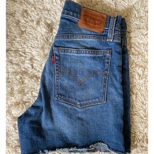 Levi’s high-waisted denim cutoff shorts